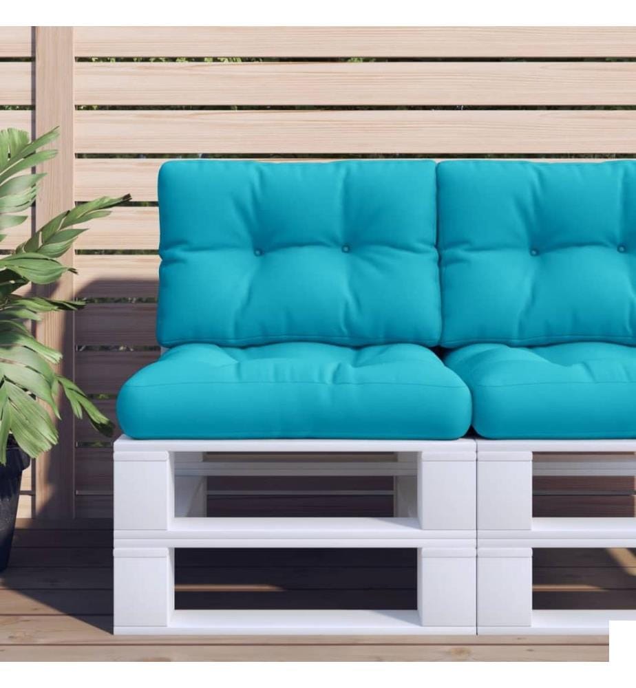 Coussins de palette lot de 2 turquoise tissu