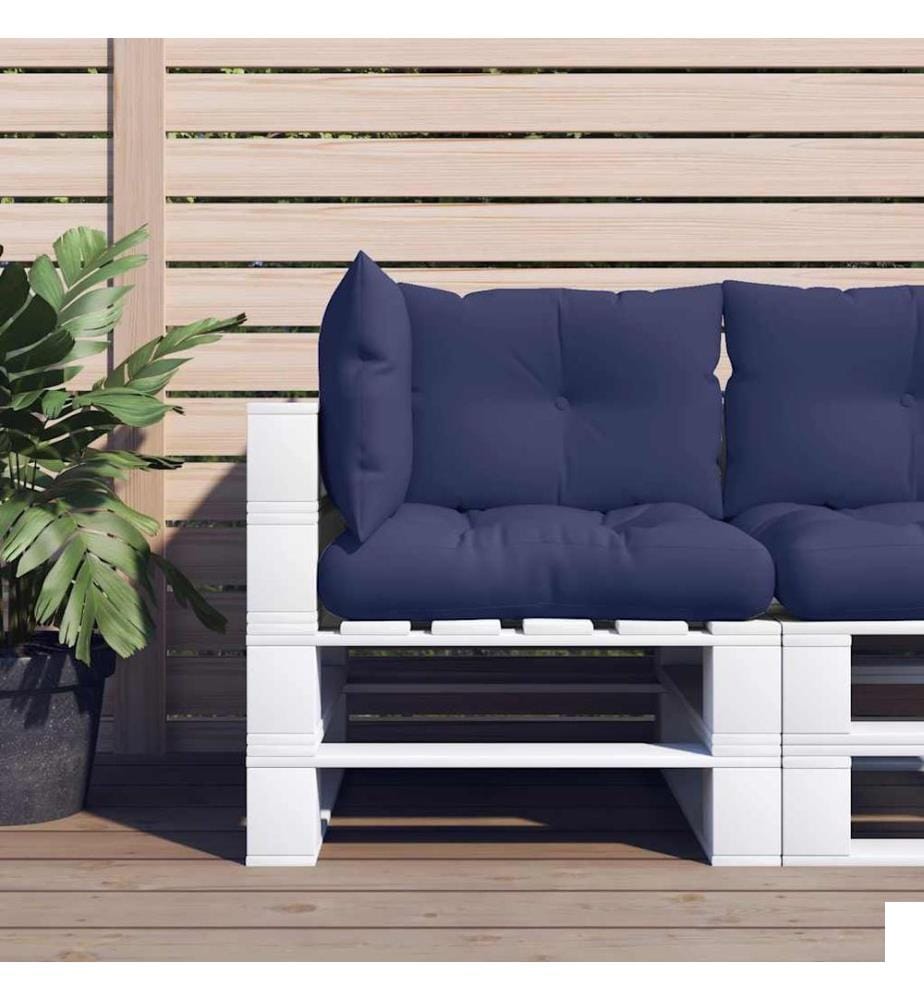 Coussins de palette lot de 3 bleu marine tissu oxford
