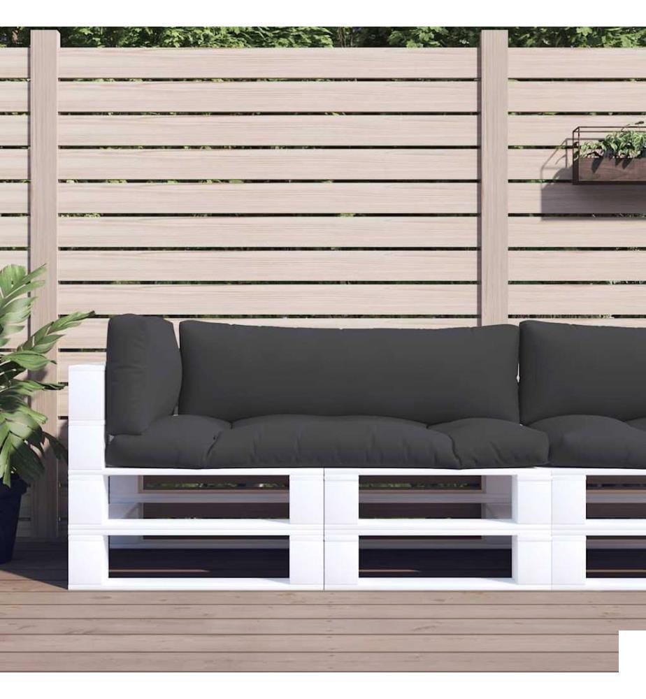 Coussins de palette lot de 3 noir tissu