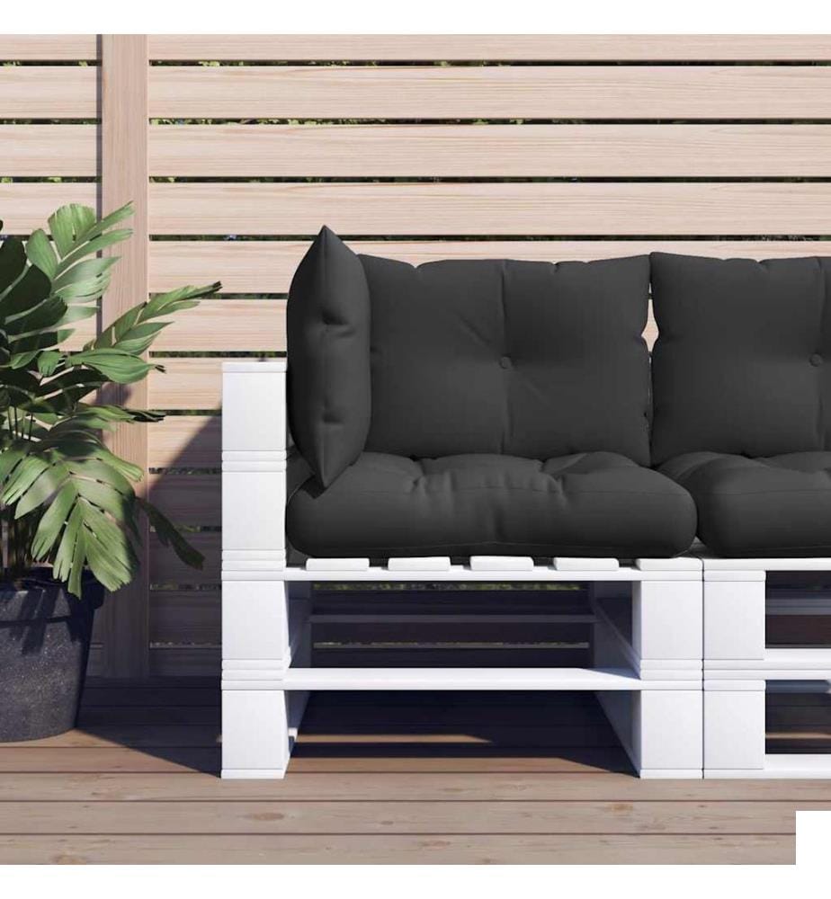 Coussins de palette lot de 3 noir tissu