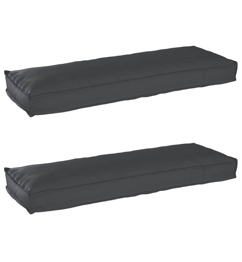 Set de coussins de palette 2 pcs Noir 120 x 40 x 8 cm