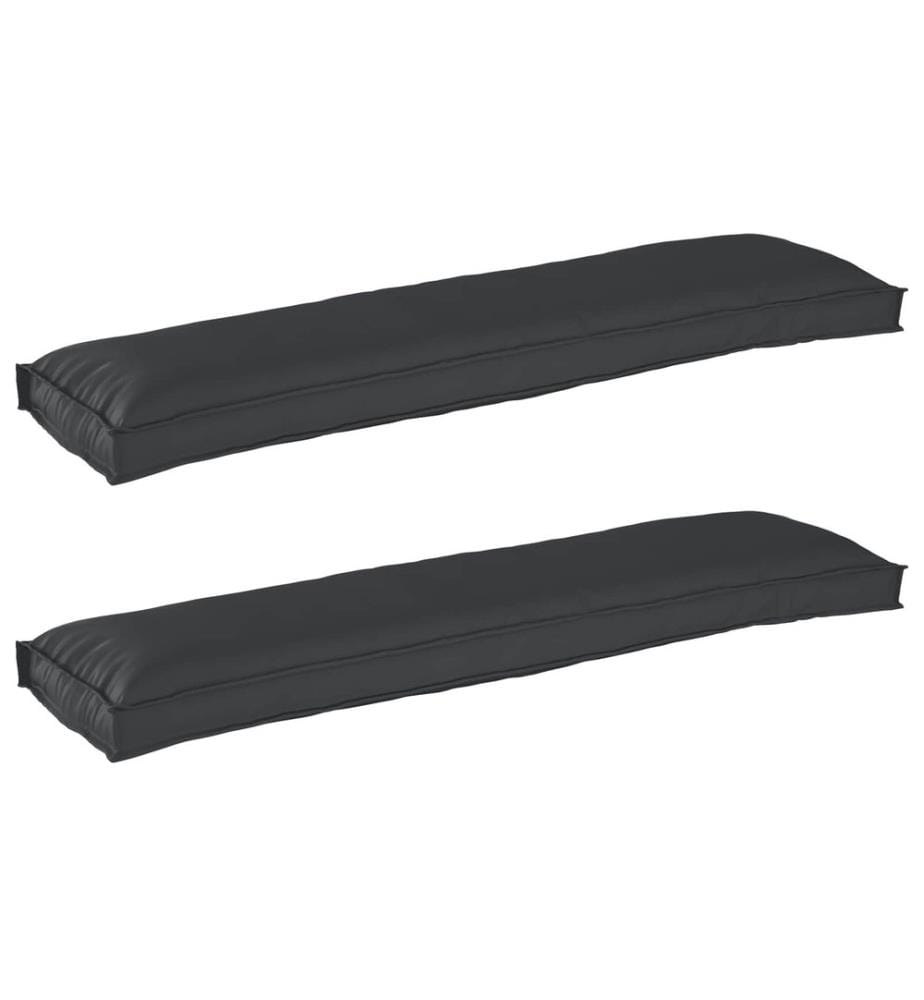 Set de coussins de palette 2 pcs Noir 150 x 40 x 8 cm