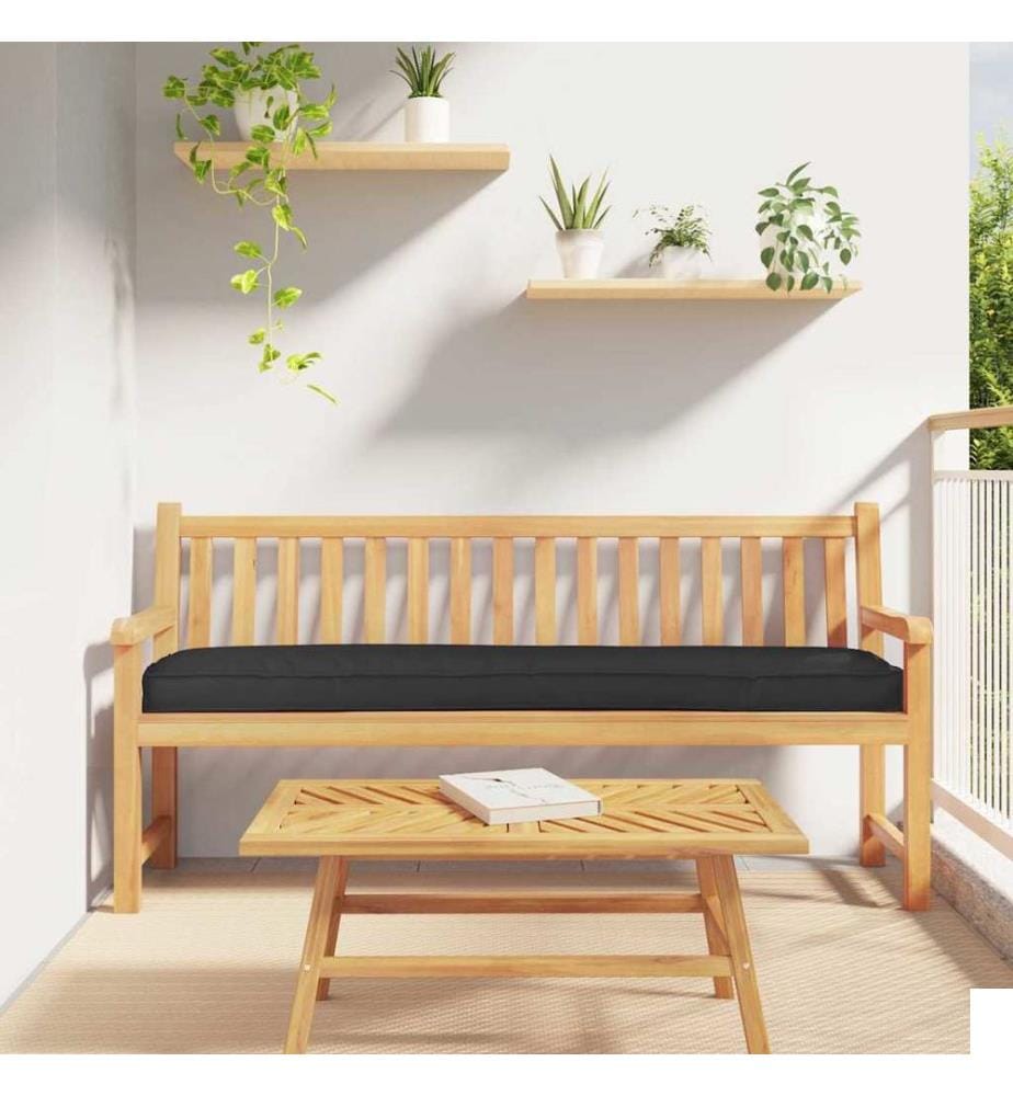 Set de coussins de palette 2 pcs Noir 200 x 40 x 8 cm