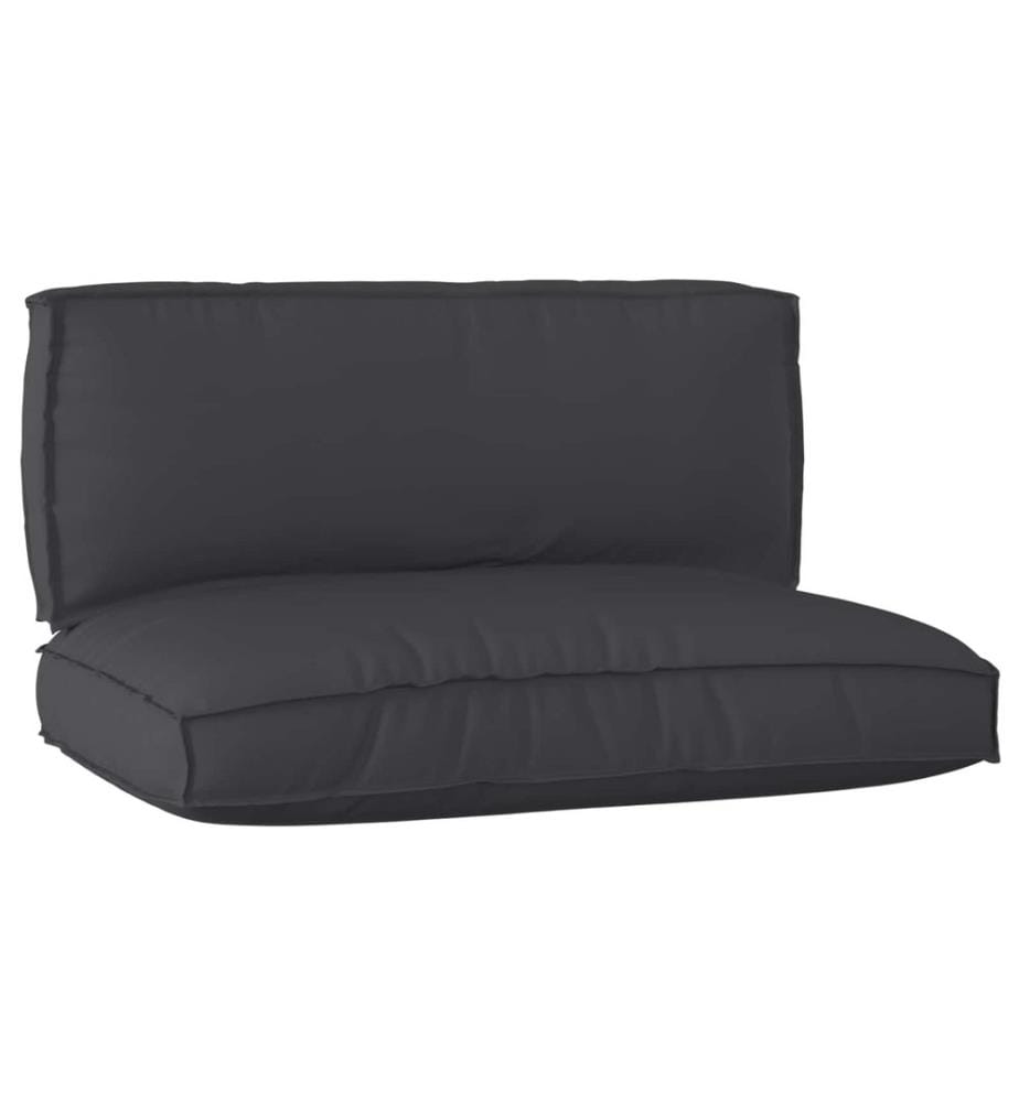 Set de coussins de palette 2 pcs Noir Tissu Oxford