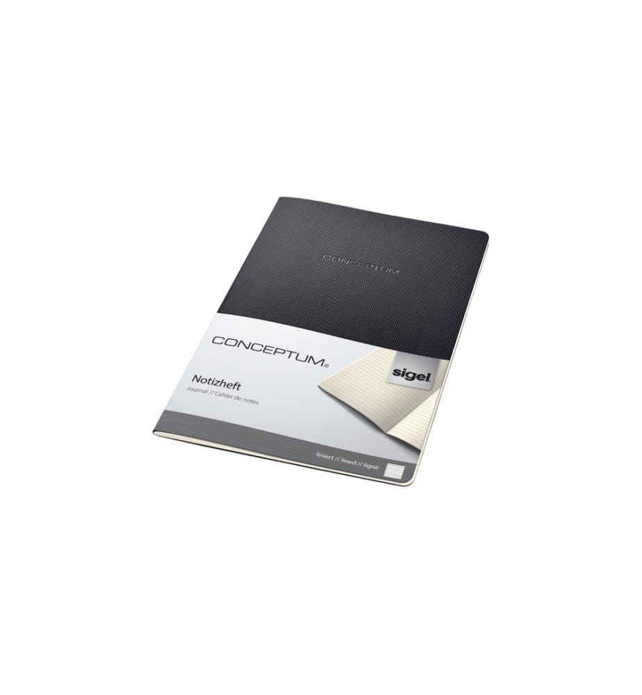 SIGEL - Carnet de notes Conceptum A4, À lignes, Noir