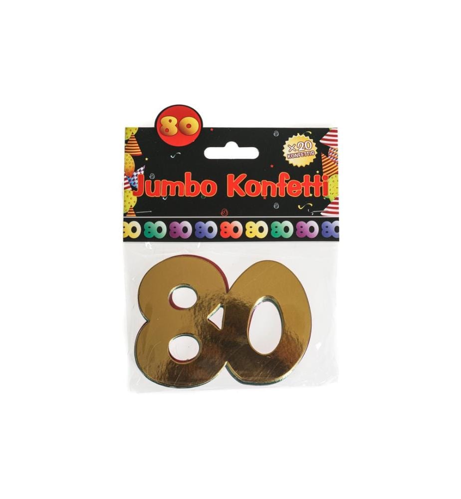 Trendcompany - Confetti 80e anniversaire 7.5 x 10 cm, multicolore, 20 pièces
