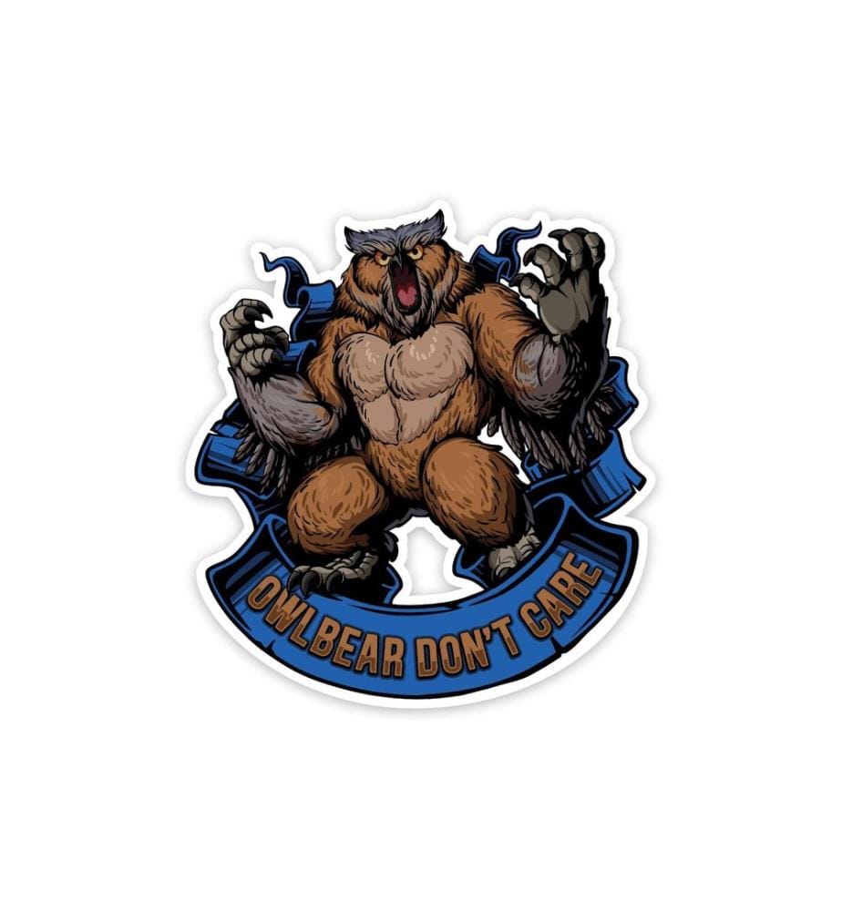 Glass Staff - Autocollant Owlbear Don't Care Bleu