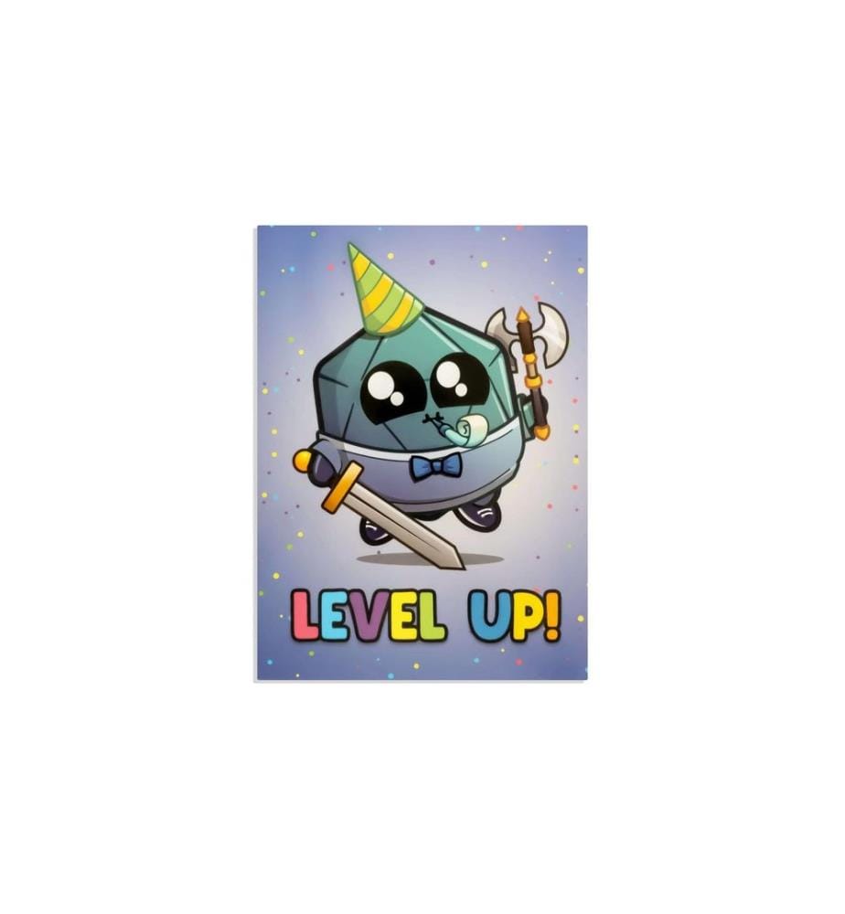 Glass Staff - Carte d'anniversaire Leveled Up Bleu