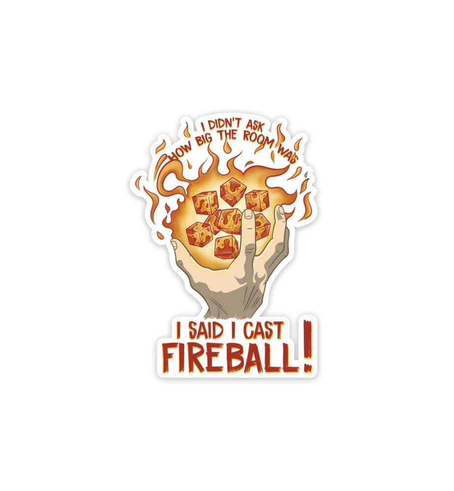 Glass Staff - I Cast Fireball Sticker Beige/Orange/Rouge
