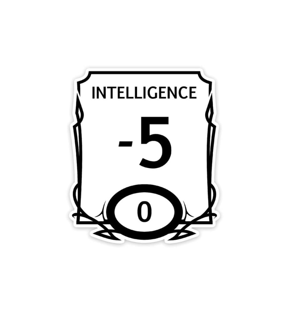 Glass Staff - Stat Block Intelligence Sticker noir/blanc
