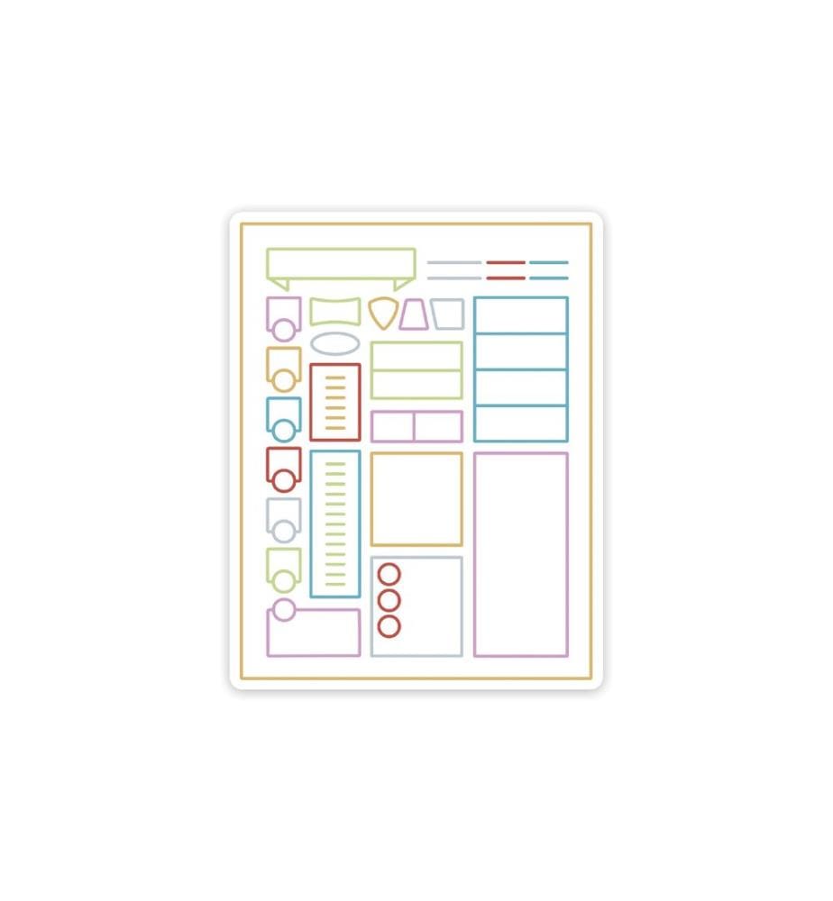 Glass Staff - Autocollant Minimal Character Sheet Multicolore/blanc