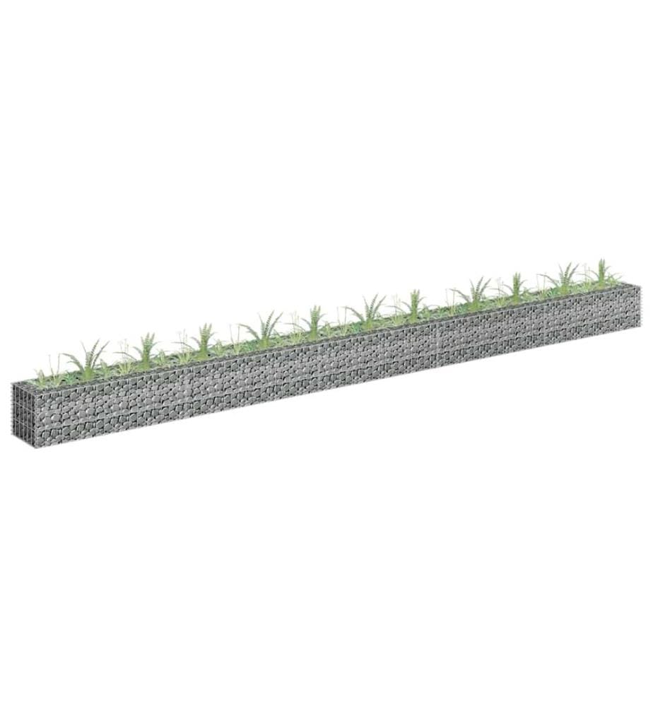 Lit surélevé à gabion Acier galvanisé 450x30x30 cm