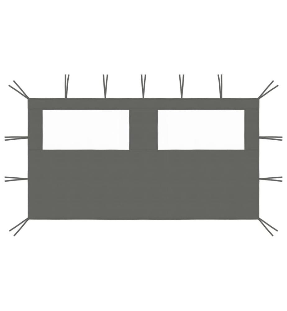 Paroi latérale de belvédère avec fenêtres 4x2 m Anthracite