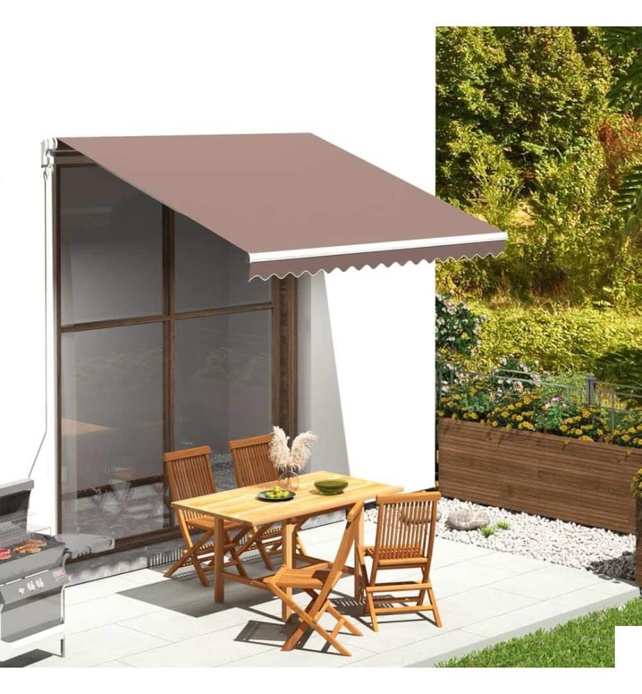 Tissu de remplacement pour auvent Marron 3x2,5 m