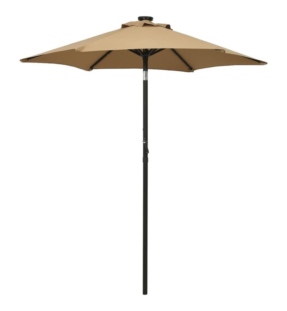 Parasol de jardin avec lumières LED taupe 200x211 cm aluminium