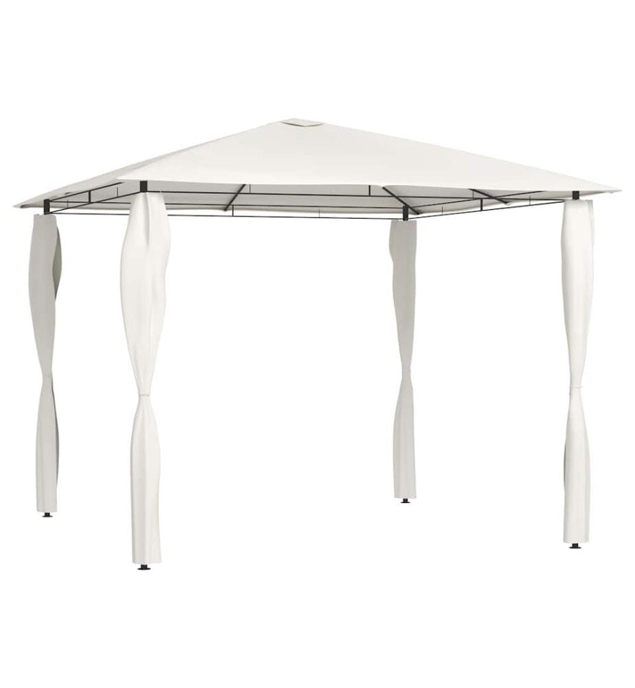 Belvédère avec revêtement de poteaux 3x3x2,6 m Crème 160 g/m²