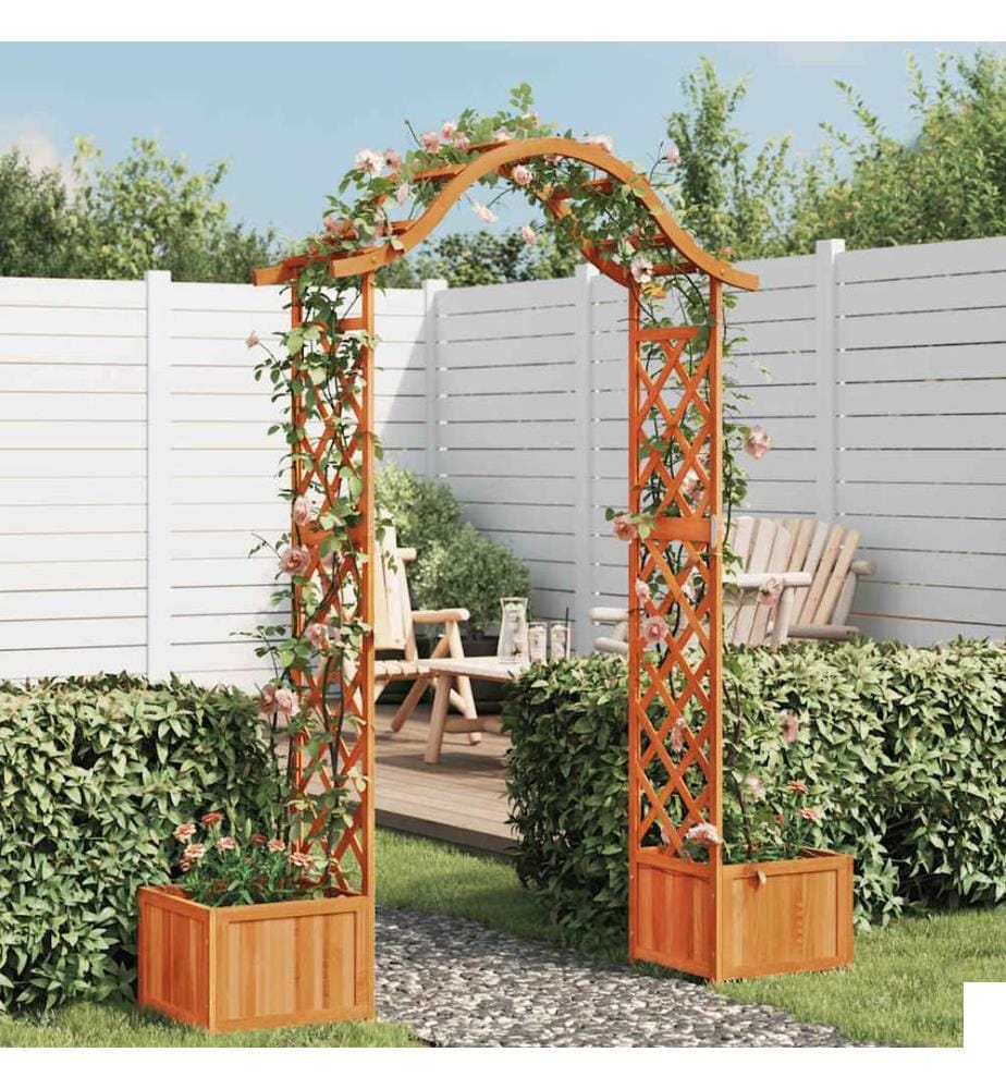 Pergola de jardin avec jardinière Bois pin massif