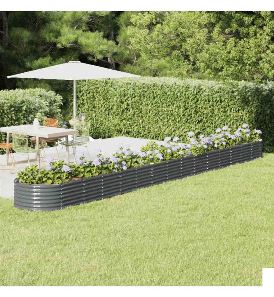 Lit surélevé de jardin Acier galvanisé Anthracite