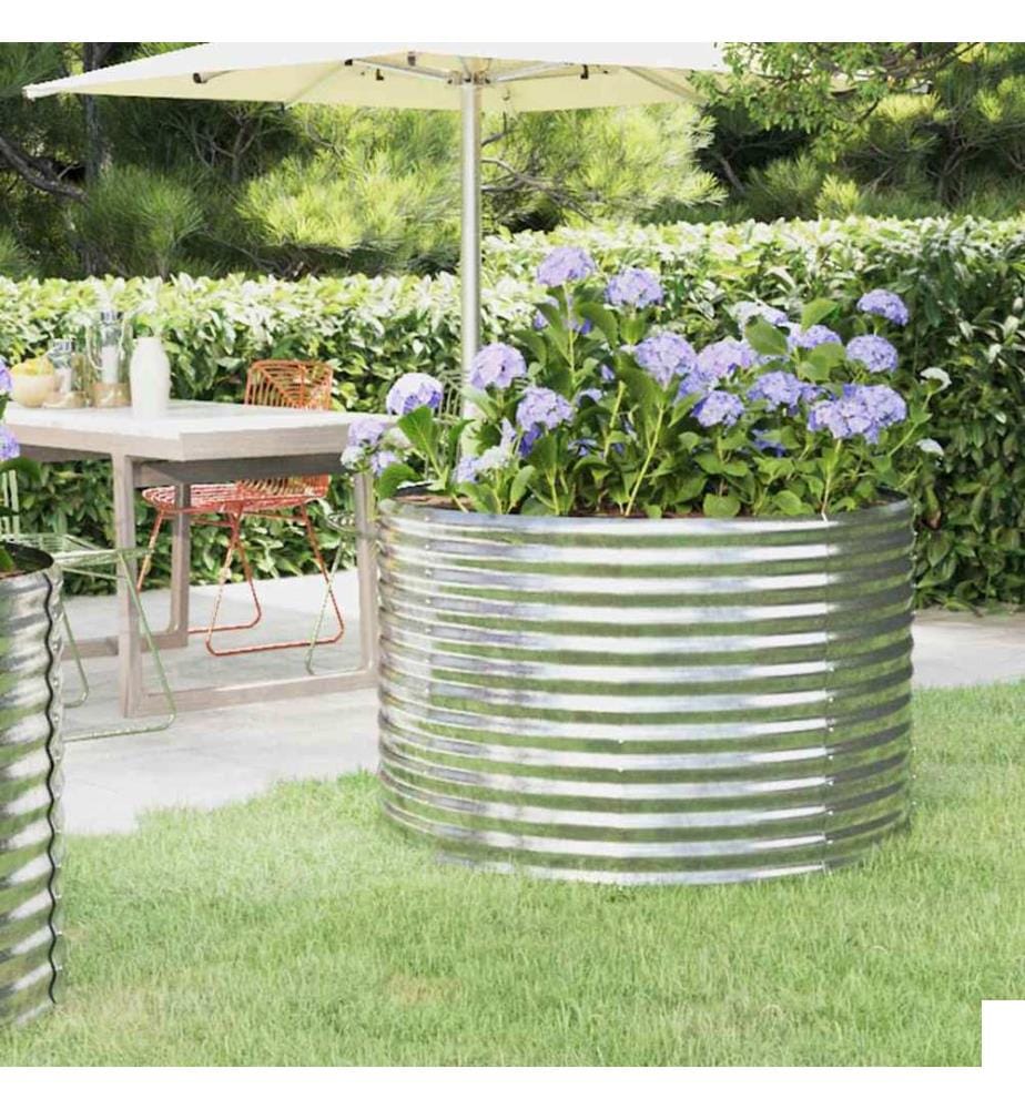 Lit surélevé de jardin Acier galvanisé Argenté