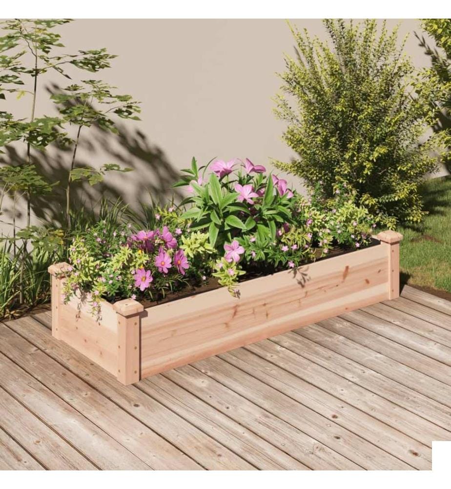 Lit surélevé de jardin doublure 120x45x25 cm bois massif sapin
