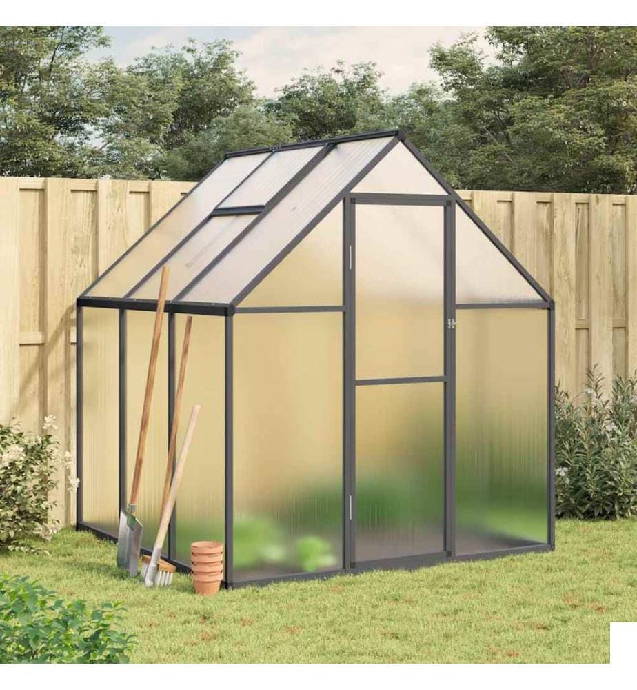 Serre avec cadre de base anthracite 169x169x195 cm aluminium