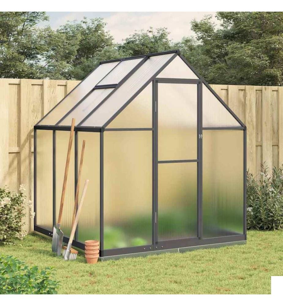 Serre avec cadre de base anthracite 169x169x202 cm aluminium