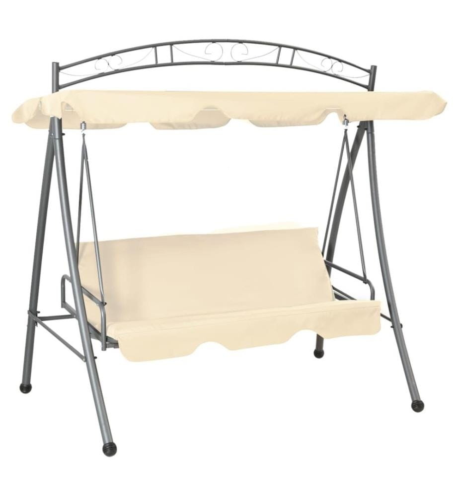 Balancelle convertible d'extérieur avec auvent Blanc sable