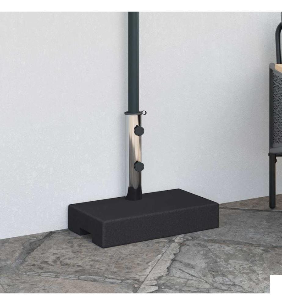 Socle de parasol rectangulaire Granite 25 kg Noir