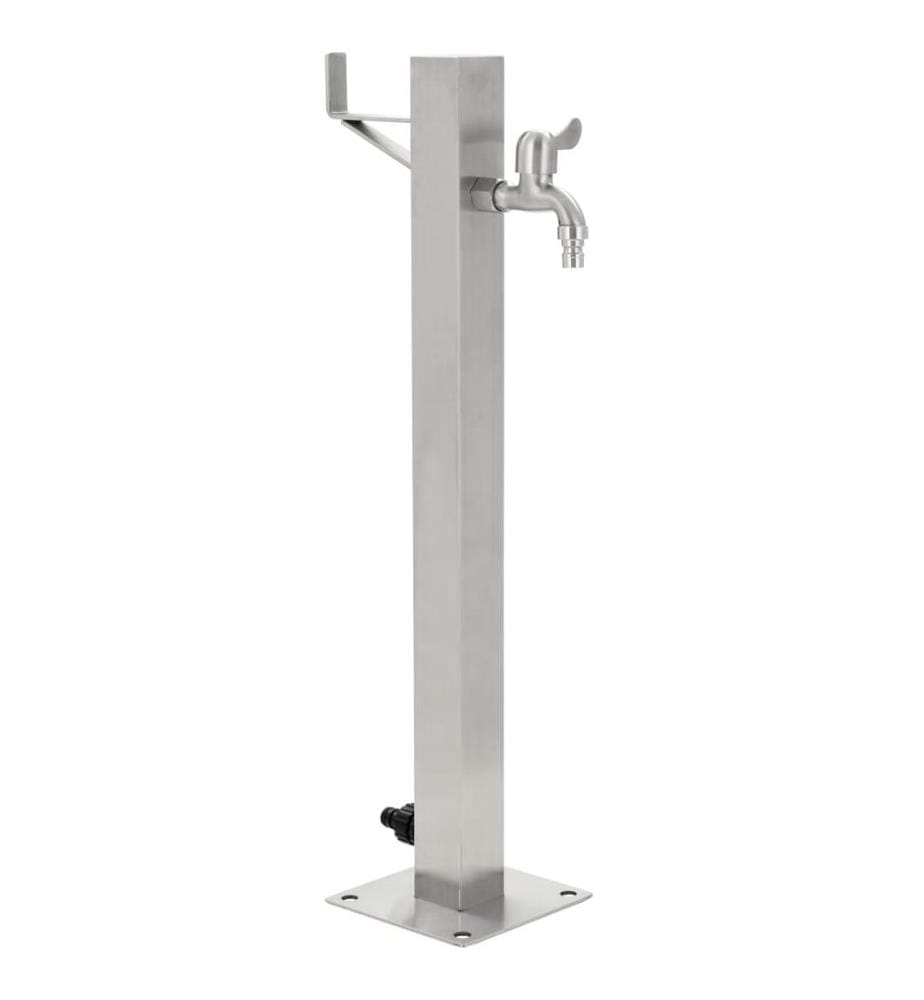 Colonne à eau de jardin carrée Acier inoxydable 65 cm