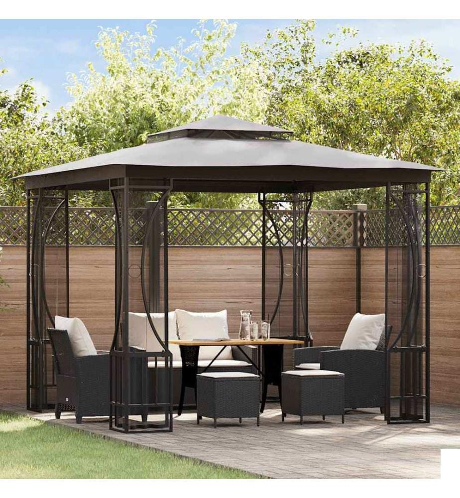 Tonnelle avec moustiquaire 300x300x265 cm Anthracite