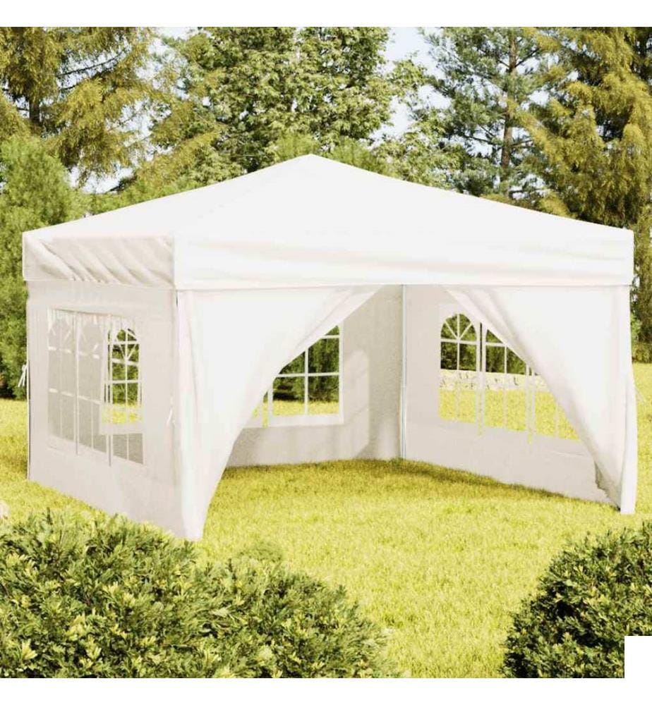 Tente de réception pliable avec parois Crème 3x3 m