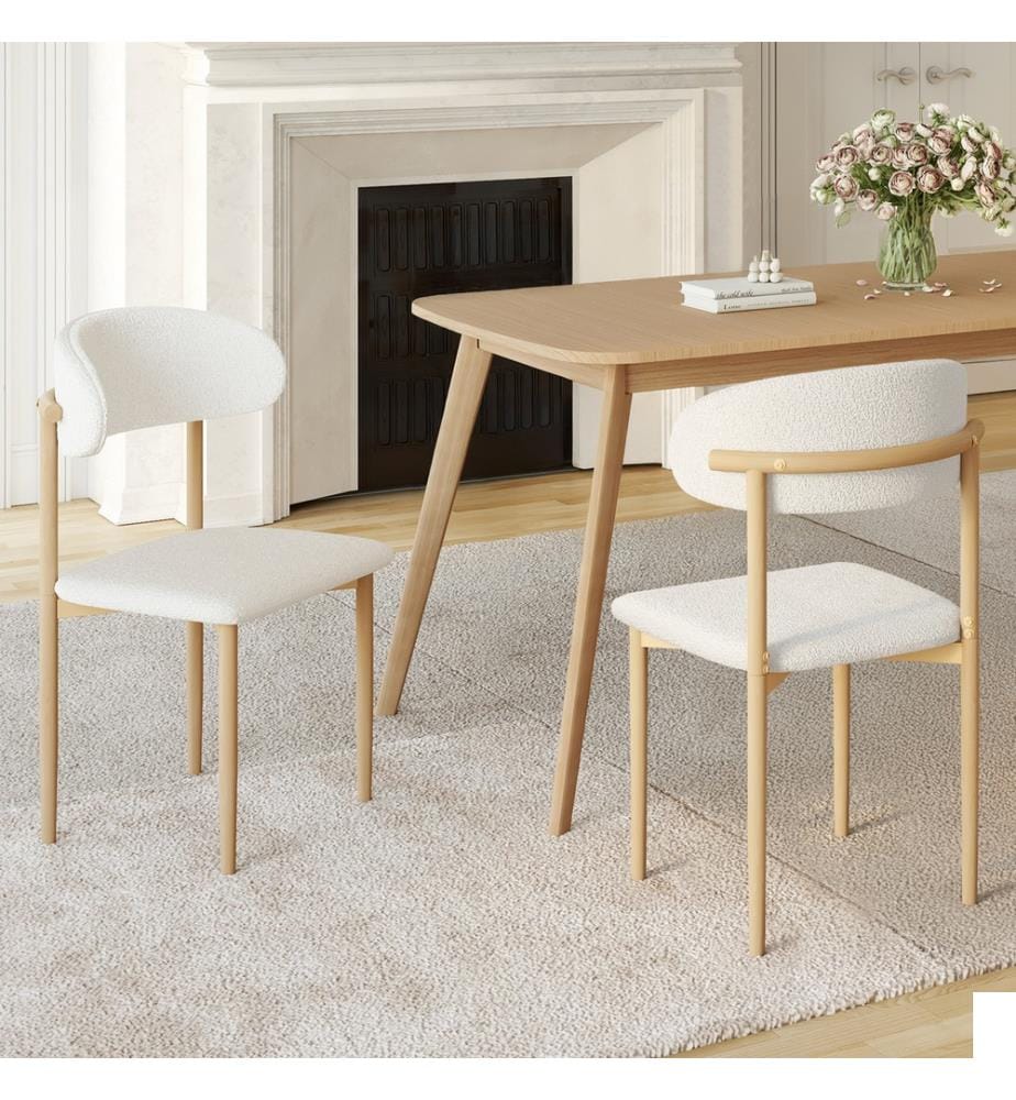 Lot de 6 Chaises Callisto assise bouclette et pieds bois