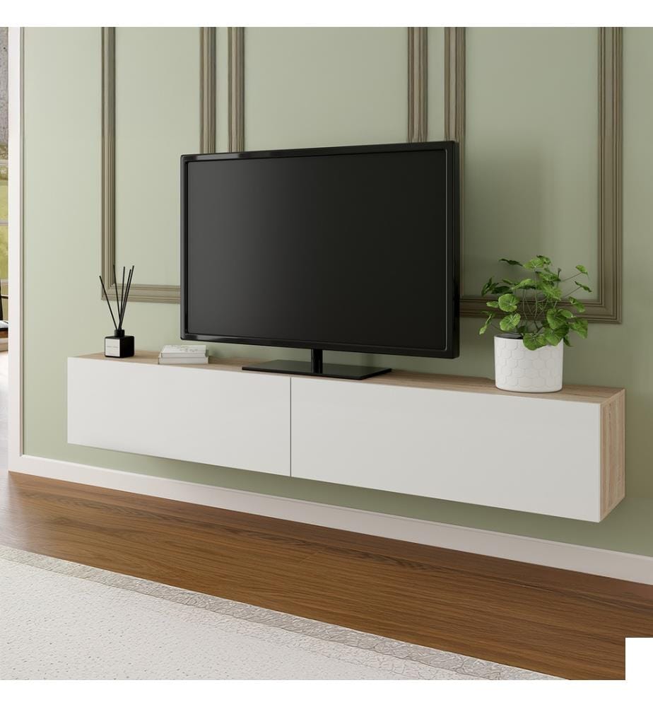 Meuble TV Michigan 180 x 30 x 30 cm - Blanc