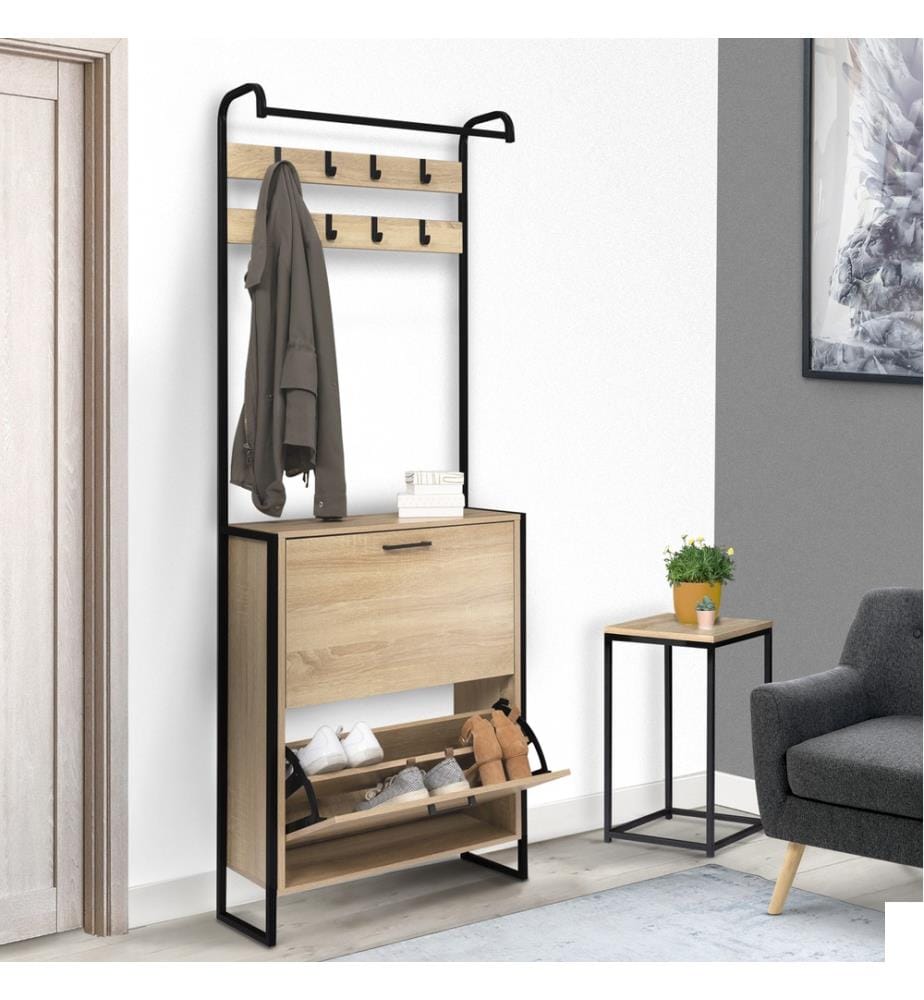 Vestiaire d'Entrée Alan 63.5 x 23.5 x 180 cm - Brun