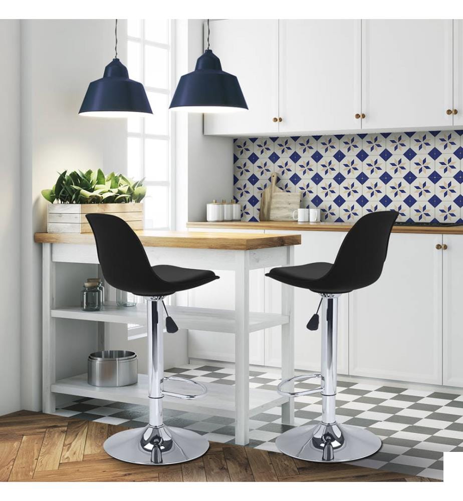 Lot de 2 Tabourets de Bar Réglables Karl 39 x 42 x 104 cm