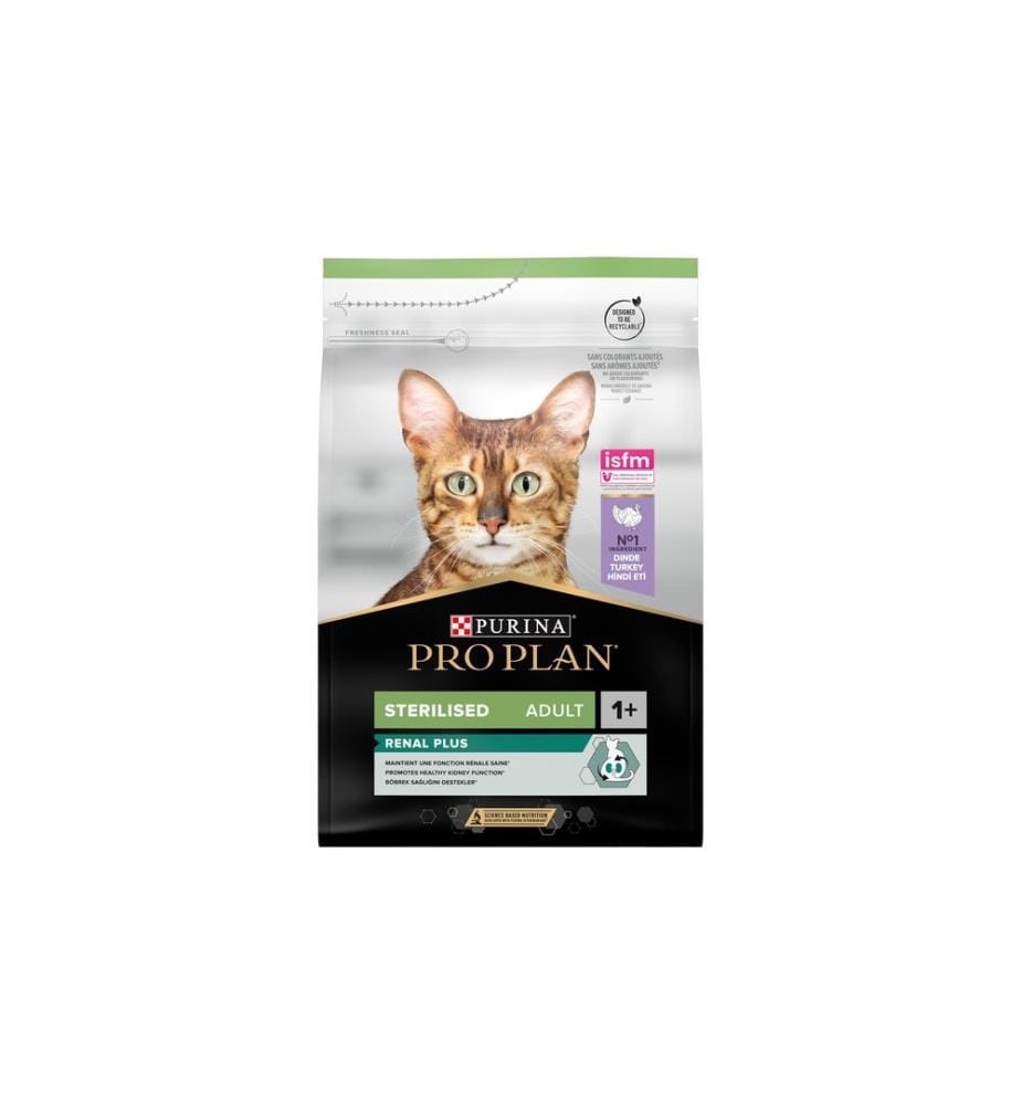 PURINA - Pro Plan Alimentation sèche Stériles . Renal Plus Adult Dinde 3 kg