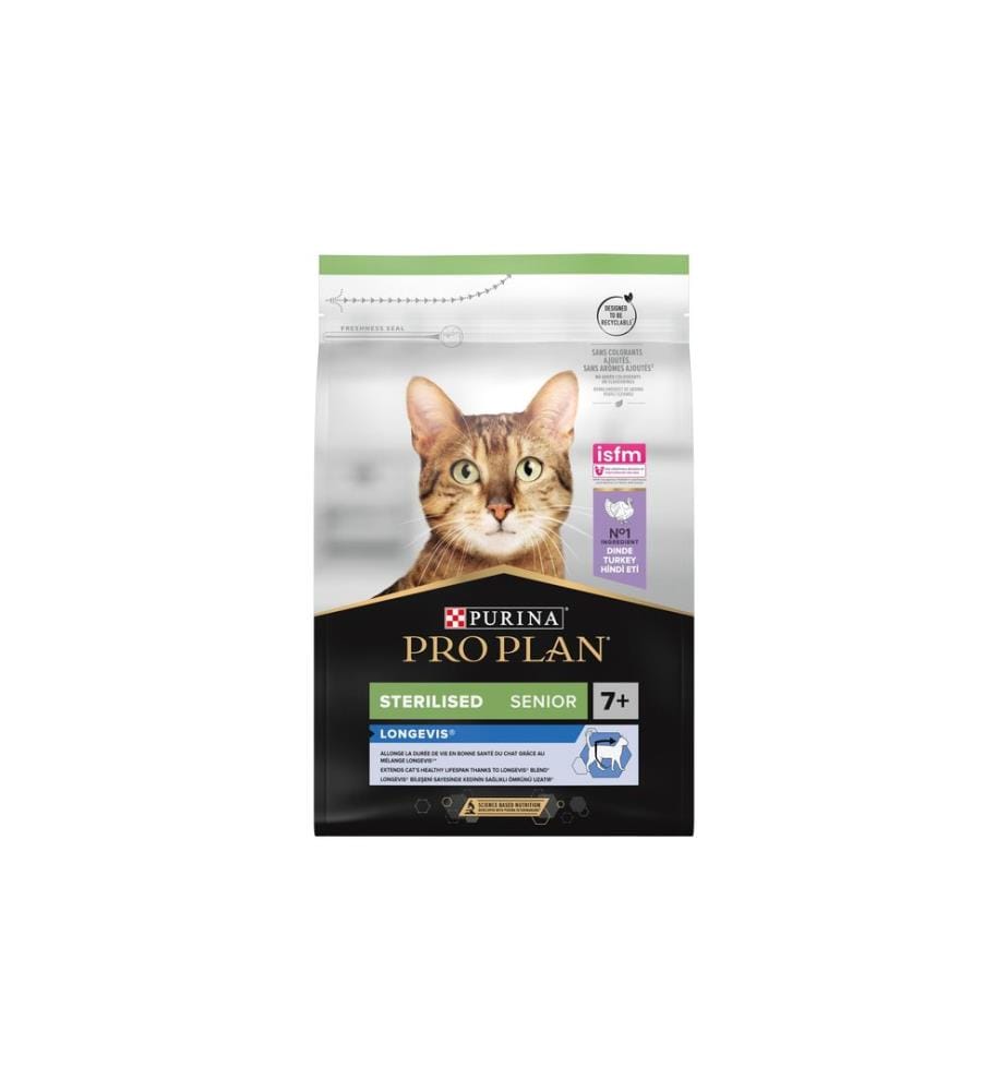 PURINA - Pro Plan Alimentation sèche Stériles . Longevis Adult 7+ Dinde 1.5 kg
