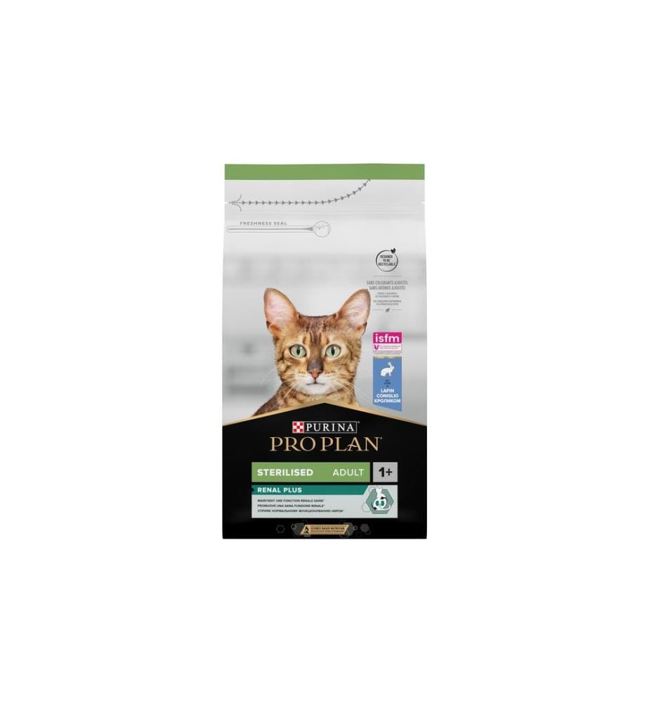 PURINA - Pro Plan Alimentation sèche Stérile. Renal Plus Adult avec lapin 1.5 kg