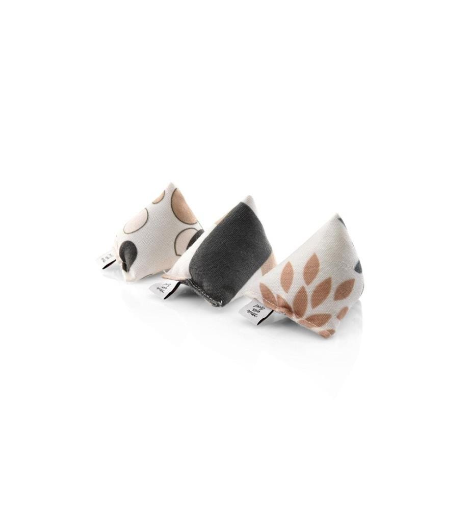 CANADIANCAT - Jouets à la menthe à chat Mini-pyramides, Set de 3 pièces, beige