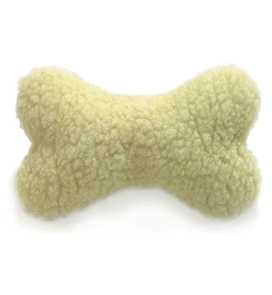 SWISSPET - Jouet pour chien Os de jeu en peau d'agneau, 16 cm