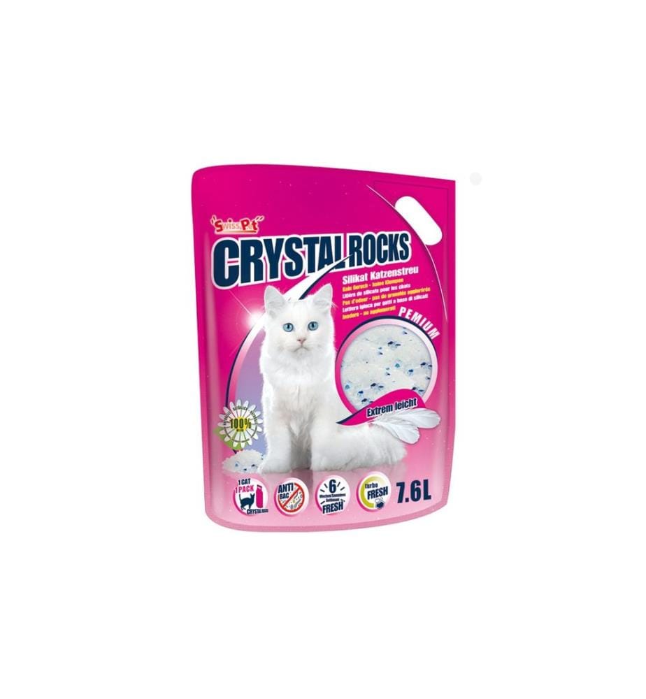 Crystal Rocks - Litière pour chat Silicate, 7.6 l, sans grumeaux