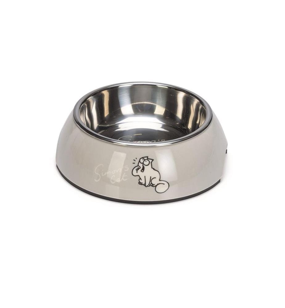 Simon's Cat - Écuelle en acier inoxydable 160 ml, Gris clair
