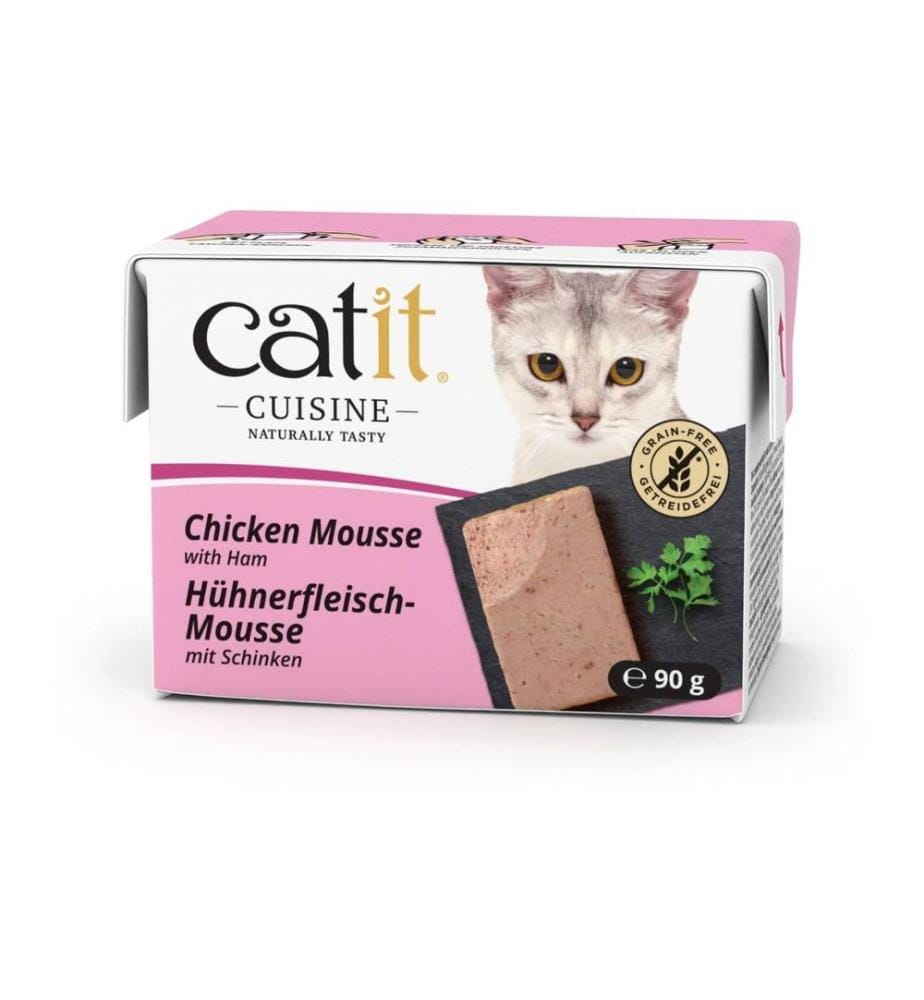 CATIT - Alimentation humide Mousse de poulet au jambon 90 g