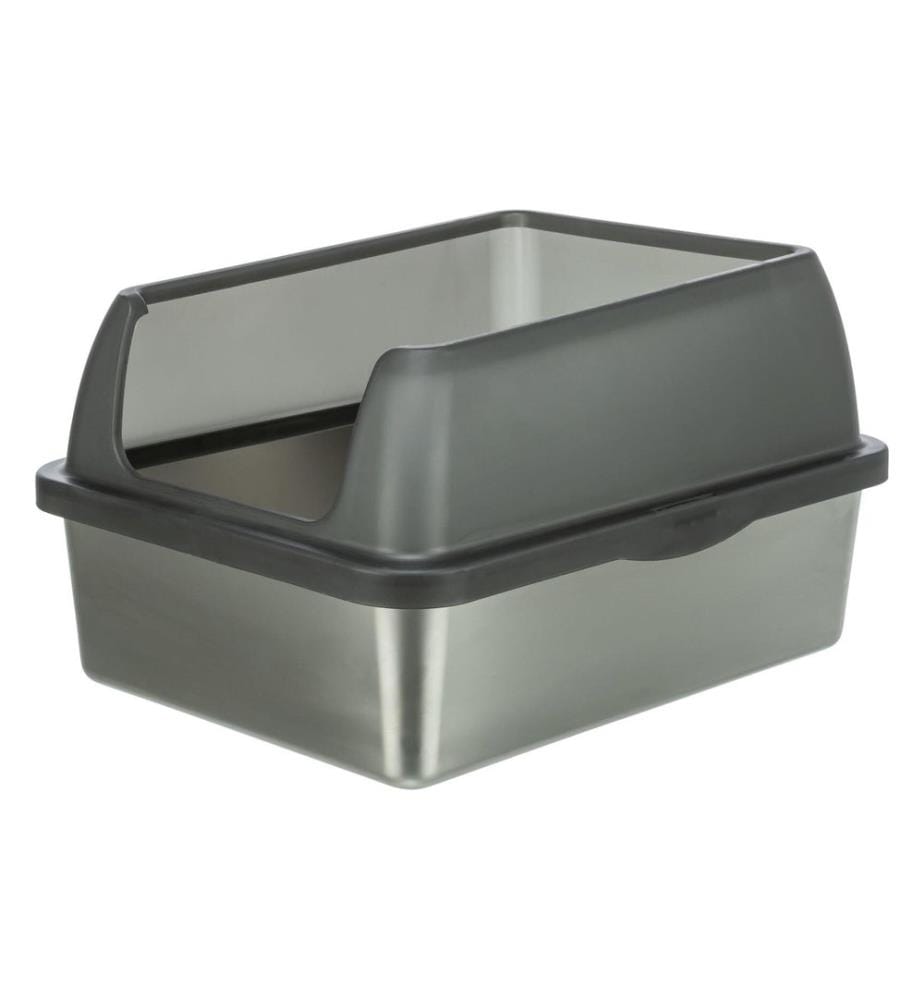 Trixie Toilettes en acier inoxydable avec rebord 40 x 29 x 52 cm, gris