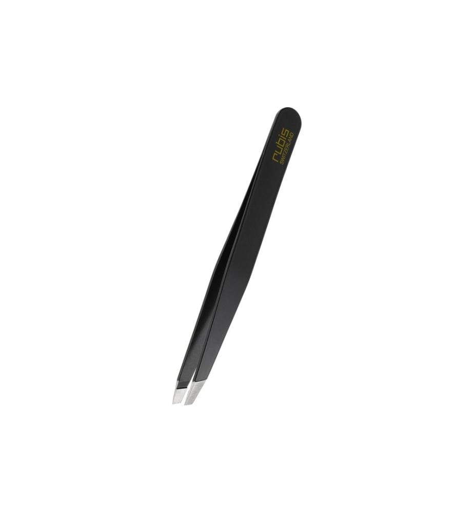 Rubis - Pince à épiler Pincette oblique Inox noir, 1 pièce