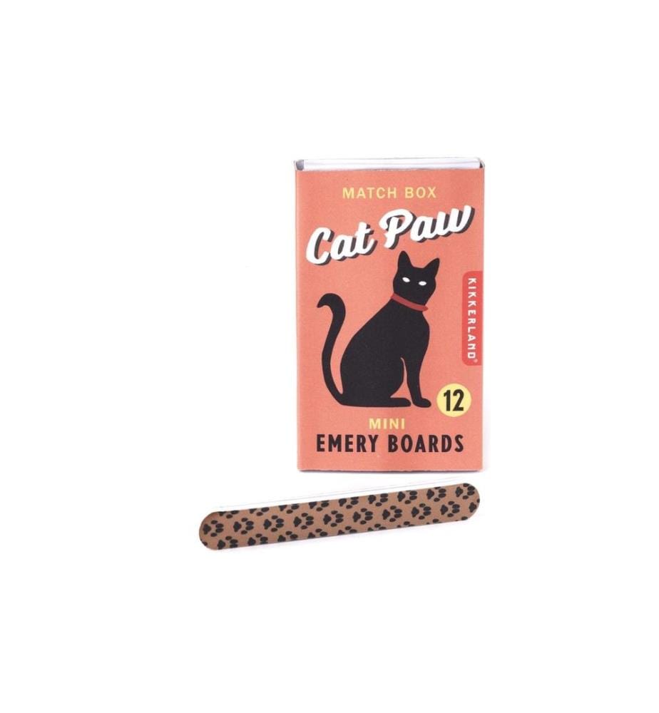 KIKKERLAND - Lime à ongles Cat Paw Match Box Emery Boards 12 pièces