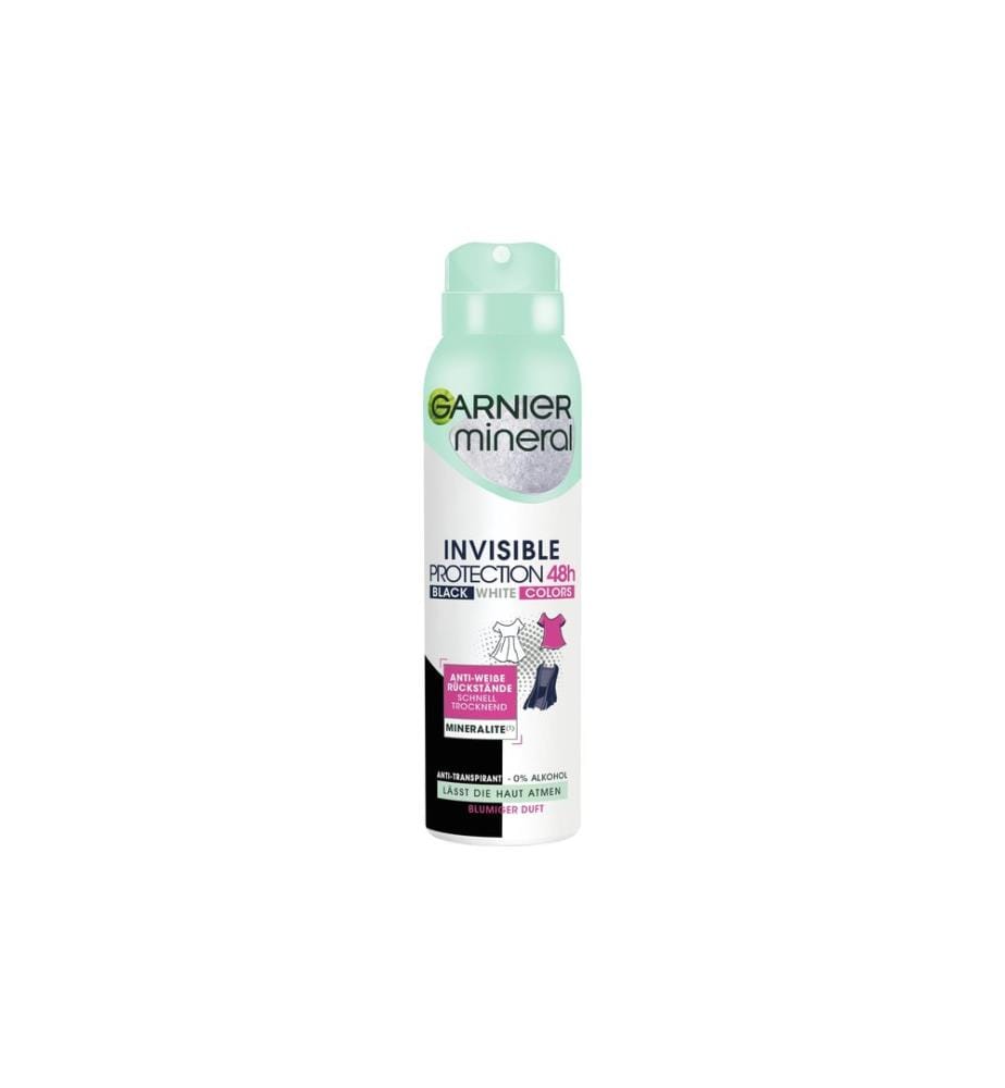 Garnier - Déodorant en aérosol Mineral Invisible Protection 48 h 150 ml