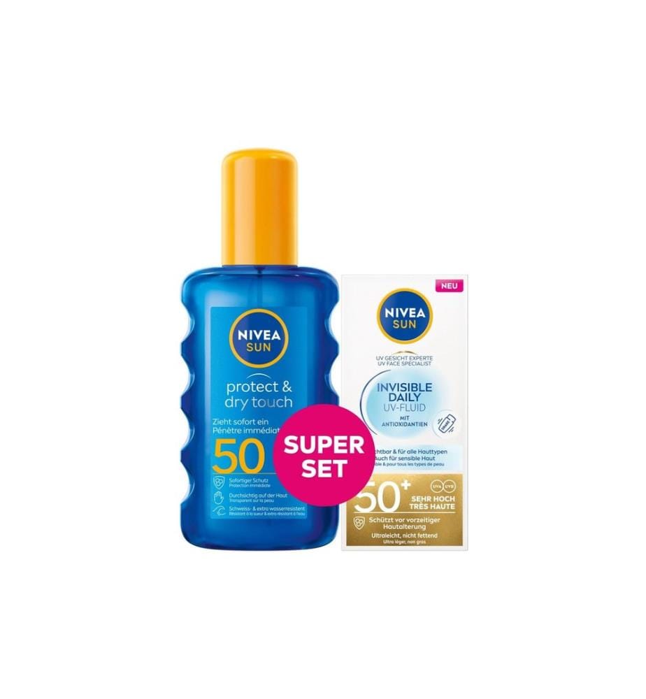 NIVEA SUN - Spray de protection solaire Mixpack P&D Spray and UV Face Fluid 240 ml;