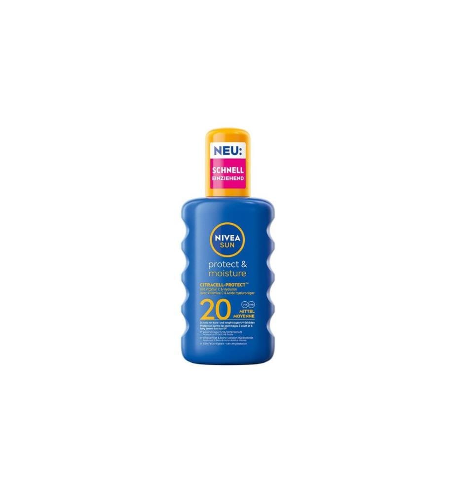 NIVEA SUN - Spray de protection solaire Protect and Moisture LSF 20 200 ml
