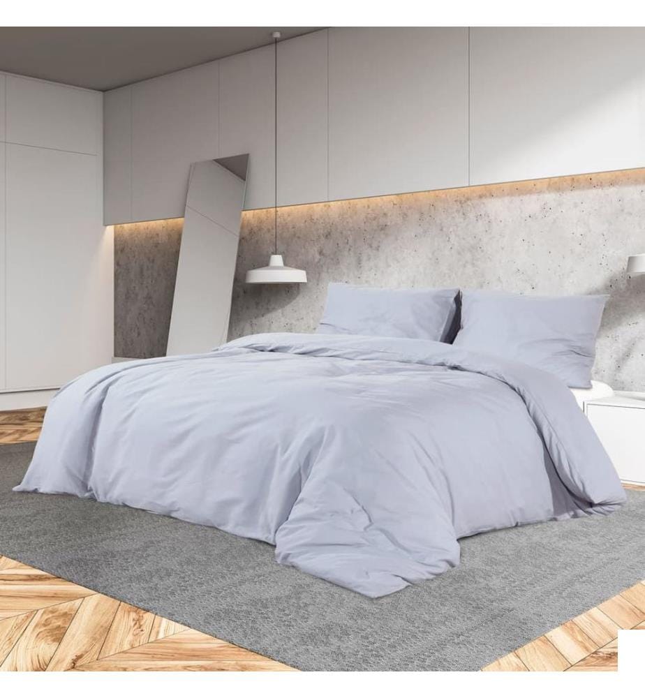 Ensemble de housse de couette Gris 240x220 cm Coton